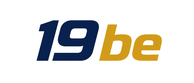 19 be logo on a dark red esports background